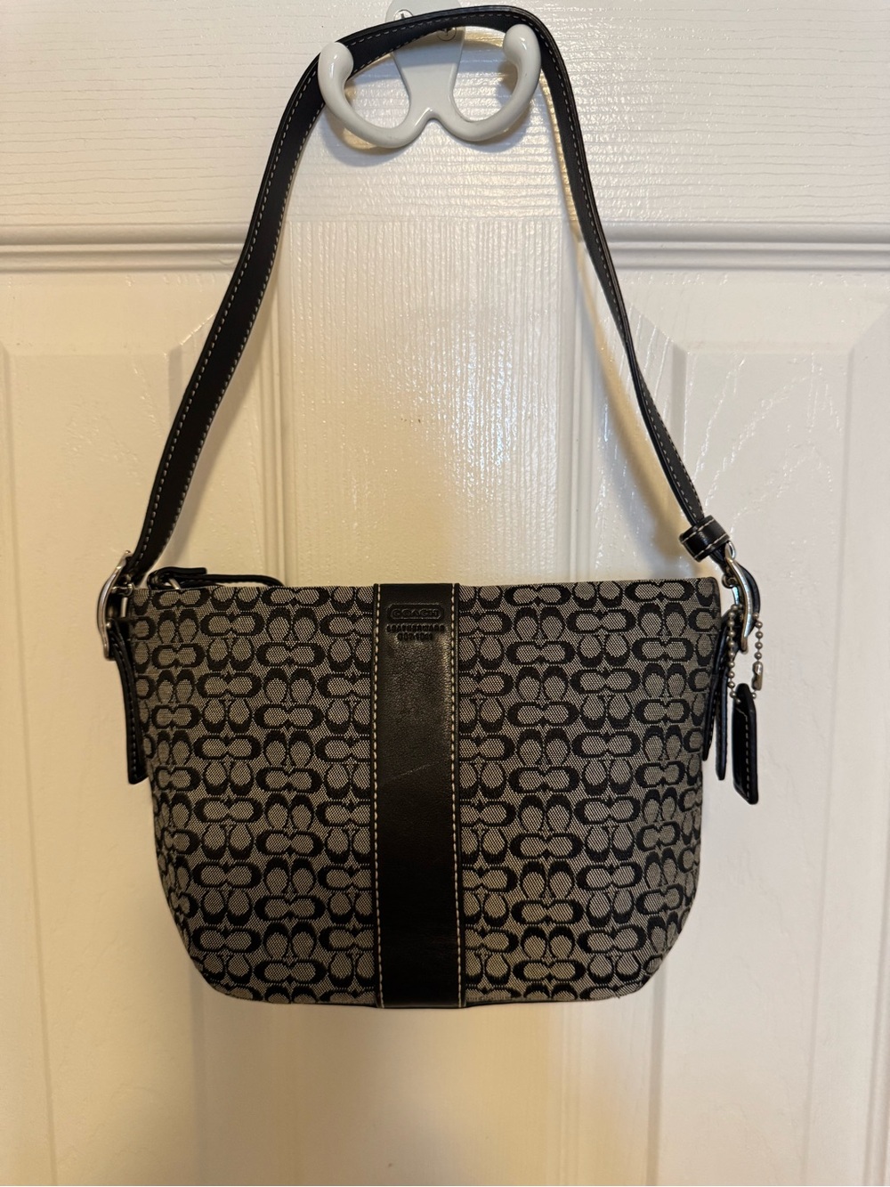 Coach Signature Jacquard Black/Gray Mini C Mini Shoulder Bag